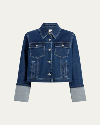 Cinq À Sept Isaline Denim Jacket In Oceane/ivory