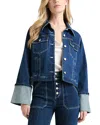 Cinq À Sept Isaline Denim Jacket In Oceane/ivory