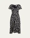Cinq À Sept Isha Tossed Poppies Floral Print Midi Dress In Multi