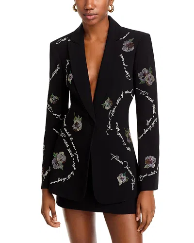 Cinq À Sept Heatset Pansy Garden Cheyenne Blazer In Black Multi