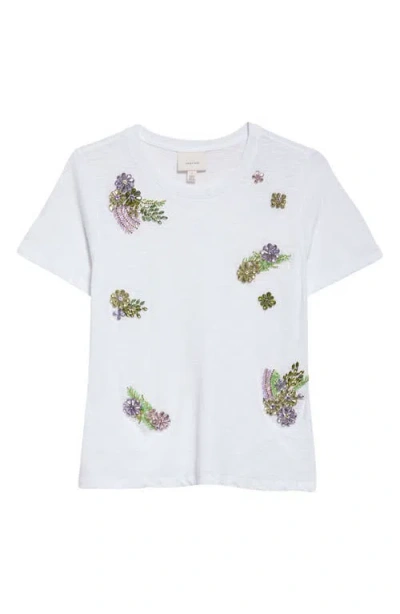 Cinq À Sept Ivy Floral Crystal Cotton T-shirt In Multi