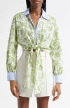 Cinq À Sept Cinq A Sept Ivy Paisley Poplin Blouse In Ivory Multi/blue Hydrangea