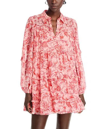 Cinq À Sept Cinq A Sept Ivy Paisley Kennedy Dress In Pink Poppy
