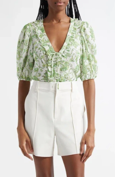 Cinq À Sept Cinq A Sept Ivy Paisley Seraphina Top In Ivory Multi