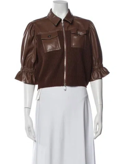 Pre-owned Cinq À Sept Jacket In Brown
