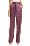 Cinq À Sept Jacquard Collins Pant In Dark Fig In Purple
