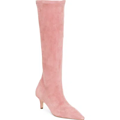 Cinq À Sept Jade Stretch Suede Knee High Boot In Smoky Lilac