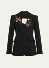 Cinq À Sept Cinq A Sept Jaden Ribbon Applique Blazer In Blackmulti