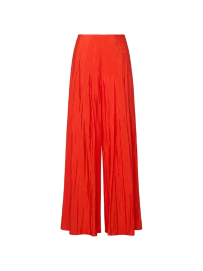 Cinq À Sept Jagger Wide Leg Pants In Red Tangerine In Orange