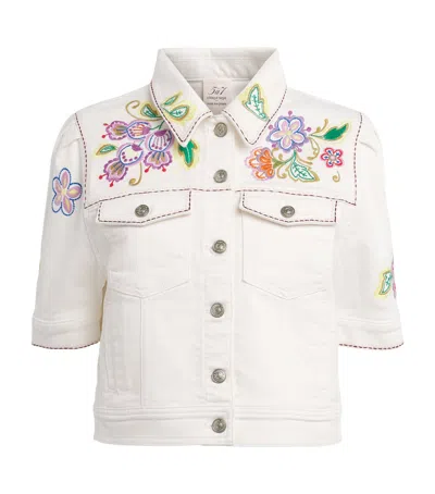 Cinq À Sept Cinq A Sept Jardin Boheme Carley Denim Jacket In White