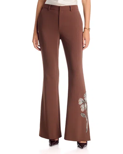 Cinq À Sept Cinq A Sept Jaxyn Gilded Peony Pants In Brown