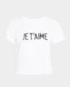 Cinq À Sept Je Taime Embellished Crewneck Tee In Whiteblack