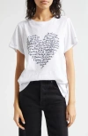 Cinq À Sept Je T'aime Heart Word Cloud Short-sleeve T-shirt In White/ Black