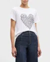 CINQ À SEPT JE T'AIME HEART WORD CLOUD SHORT-SLEEVE T-SHIRT