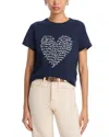 Cinq À Sept Je T'aime Heart Word Cloud Short-sleeve T-shirt In Navy/white