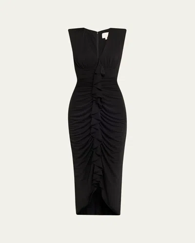CINQ À SEPT JED RUCHED MIDI DRESS