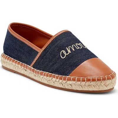 Cinq À Sept Jenna Denim Espadrille In Indigo/cognac