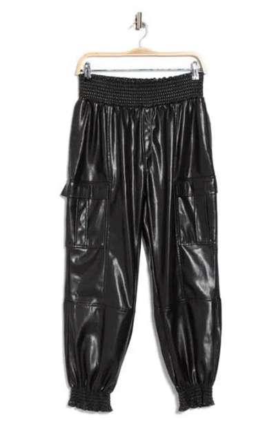 Cinq À Sept Jenning Lite Faux Leather Cargo Pants In Black