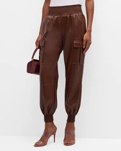 Cinq À Sept Jenning Vegan Leather Cargo Pants In Espresso
