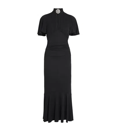 Cinq À Sept Jersey Rosita Midi Dress In Black