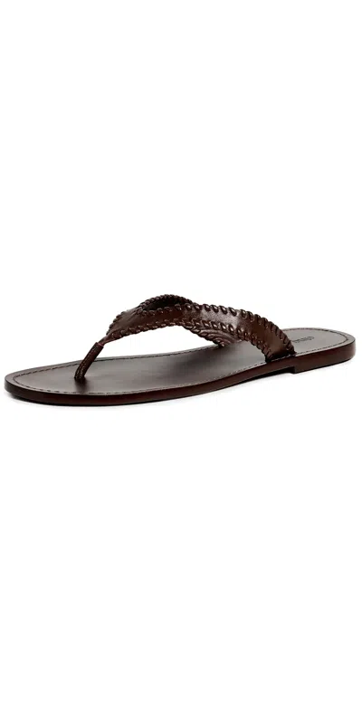 Cinq À Sept Jessica Leather Sandals Chocolate In Brown