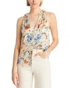 Cinq À Sept Jessie Floral-print Top In Ivory Multi