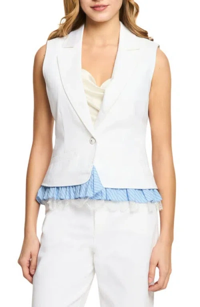 Cinq À Sept Jessie Ruffle Hem Vest In White