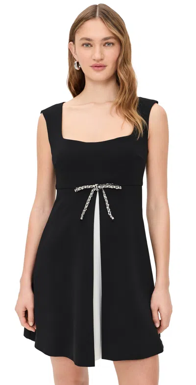Cinq À Sept Jo Rhinestone Bow Dress In Black
