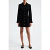 Cinq À Sept Jocelyne Long Sleeve Stretch Velvet Shirtdress In Black