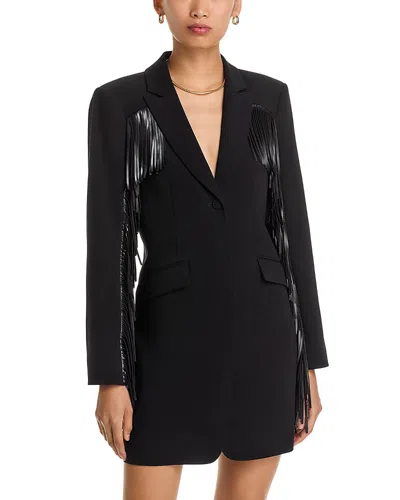 Cinq À Sept Cinq A Sept Joelette Fringe Trim Dress In Black