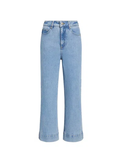 Cinq À Sept Joey Cropped Wide-leg Jeans In Blue