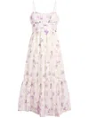 Cinq À Sept Cinq A Sept Joie Tossed Poppies Sleeveless Midi Dress In White