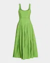 Cinq À Sept Joisian Sleeveless Corset Midi Dress In Salted Lime