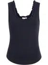 Cinq À Sept Joselle Ruffle-trim Tank Top In Blau