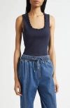 Cinq À Sept Joselle Ruffle-trim Tank Top In Blue