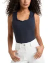 Cinq À Sept Joselle Ruffle-trim Tank Top In Navy
