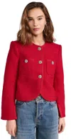 Cinq À Sept Boucle Junia Jacket In Red In Berry Fizz