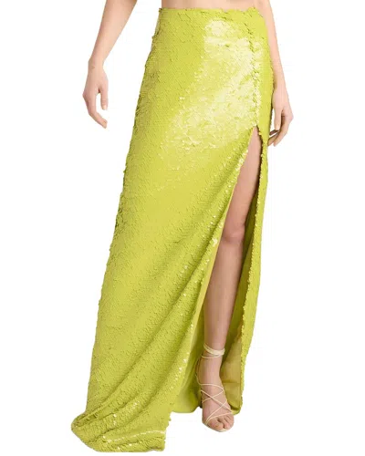 Cinq À Sept Jupiter Sequinned Column Skirt In Green