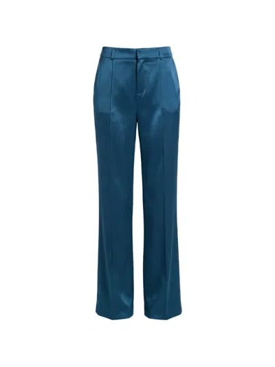 Cinq À Sept Jyn Satin-finish Wide-leg Trousers In Blue
