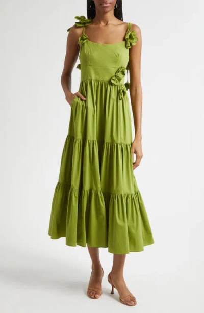 Cinq À Sept Kael Tiered Midi Dress In Green