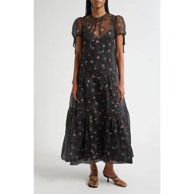 Cinq À Sept Kaida Tumbling Carnation Dress In Burgundy