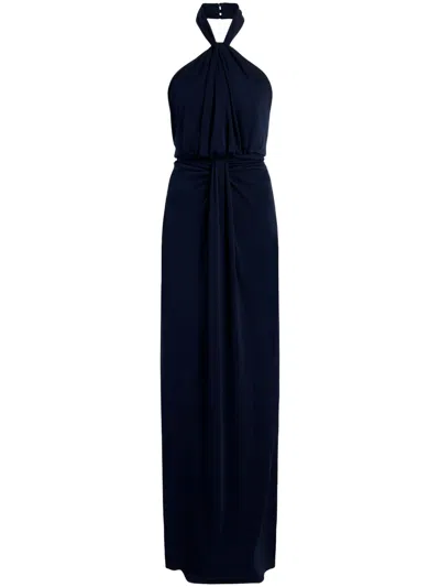 Cinq À Sept Kaily Draped Jersey Gown In Blue