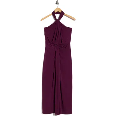 Cinq À Sept Kaily Halter Midi Dress In Dark Fig