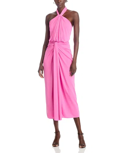 Cinq À Sept Cinq A Sept Kaily Twist Halter Midi Dress In Calla Lily