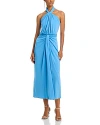 Cinq À Sept Kaily Gathered Drape Halter Maxi Dress In Flyway