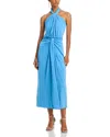 Cinq À Sept Kaily Gathered Drape Halter Maxi Dress In Flyway