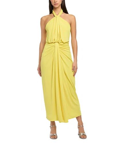 Cinq À Sept Cinq A Sept Kaily Twist Halter Midi Dress In Yellow