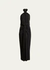 Cinq À Sept Kaily Twisted Jersey Halter Maxi Dress In Black