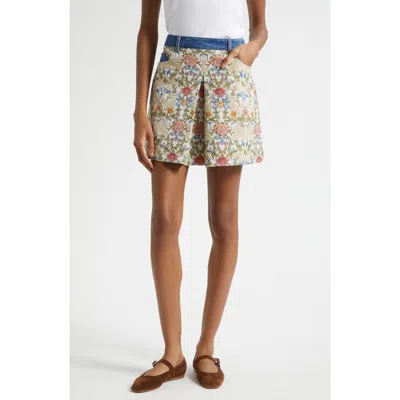 Cinq À Sept Kaiya Floral Tapestry Miniskirt In Multi