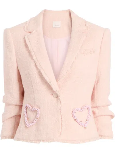Cinq À Sept Cinq A Sept Kalina Beaded Tweed Blazer In Pale Flamingo